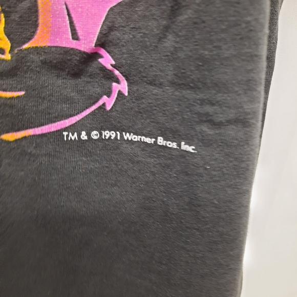 Loony Tunes Adult Size XL 1991 Graphic Tees Cartoons 90s Neon Vintage - Picture 5 of 11